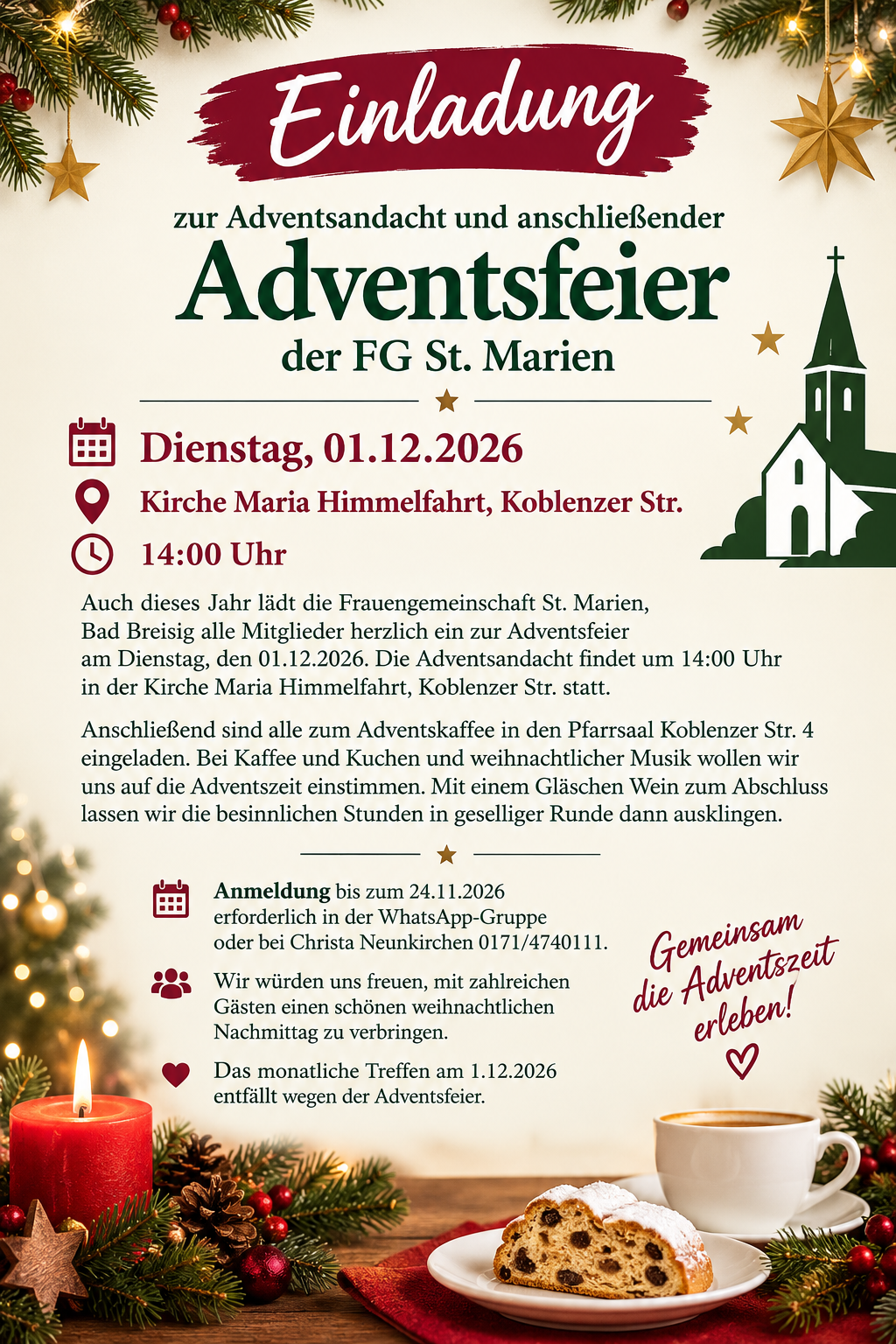 Einladung zur Adventsfeier